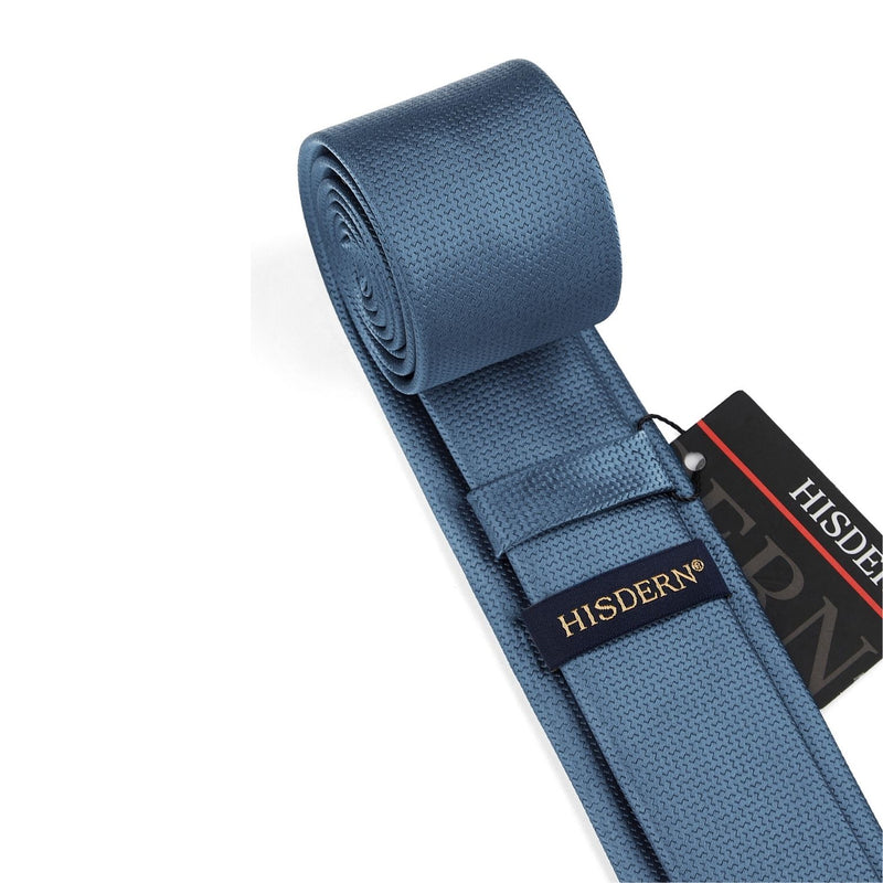 Solid 2.4' Skinny Formal Tie - LIGHT NAVY BLUE-02