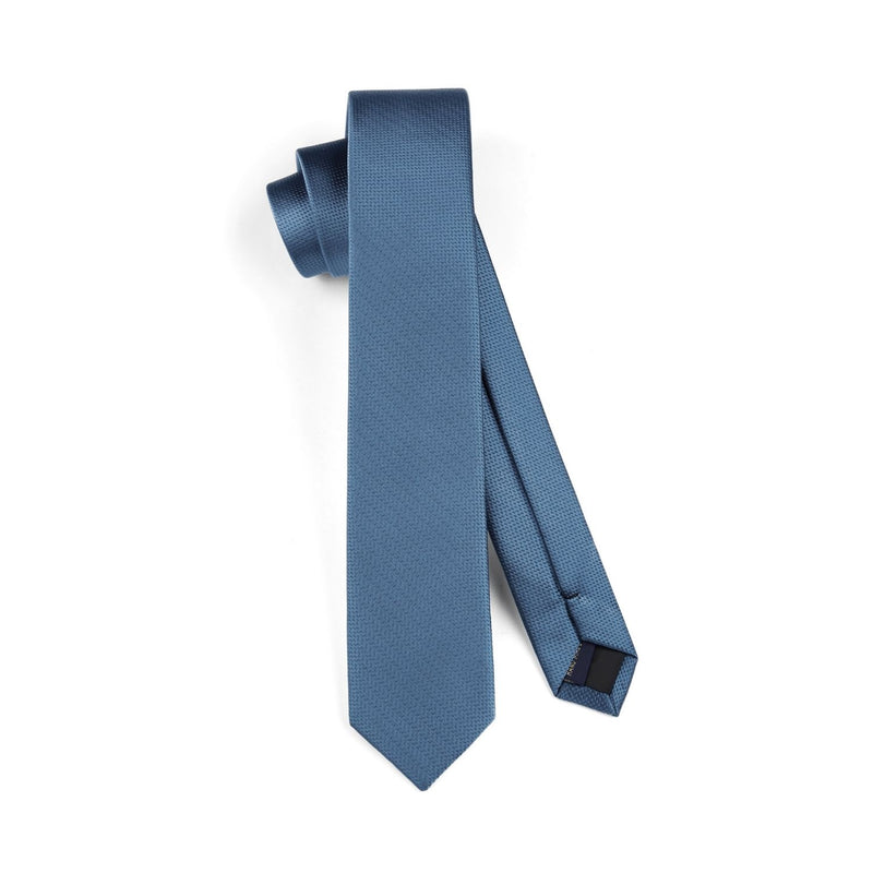 Solid 2.4' Skinny Formal Tie - LIGHT NAVY BLUE-02