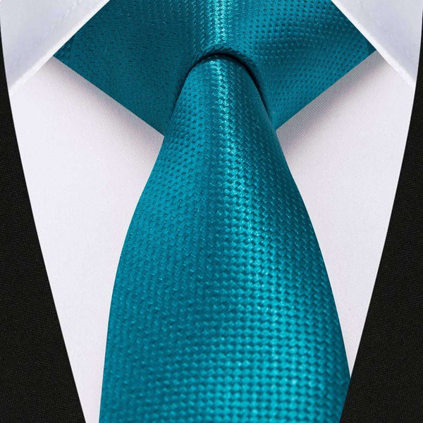 Solid 2.4' Skinny Formal Tie - PEACOCK BLUE-02