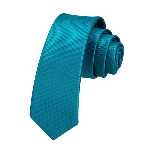 Solid 2.4' Skinny Formal Tie - PEACOCK BLUE-02