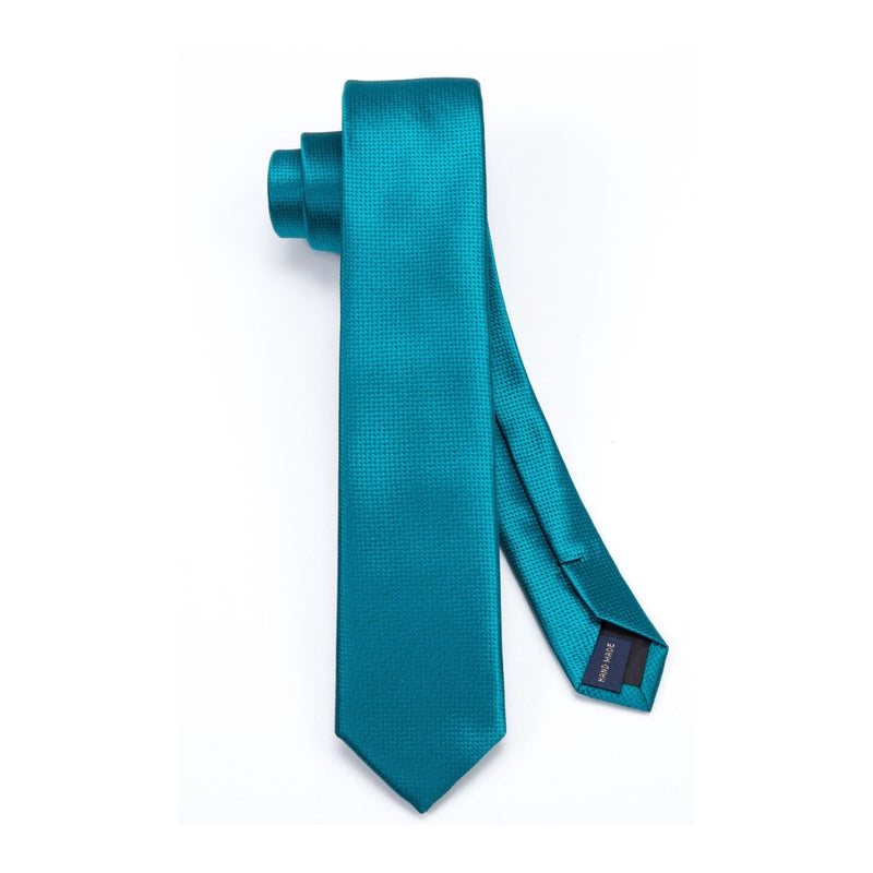 Solid 2.4' Skinny Formal Tie - PEACOCK BLUE-02