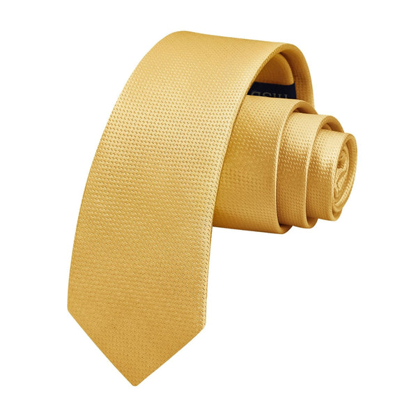 Solid 2.4' Skinny Formal Tie - GOLD-01