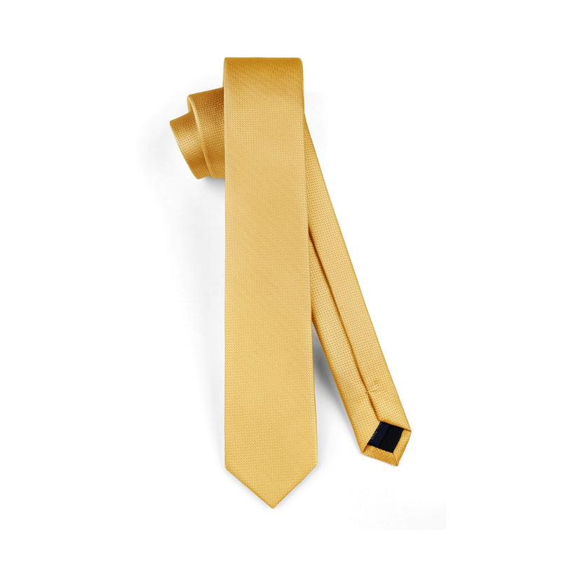 Solid 2.4' Skinny Formal Tie - GOLD-01