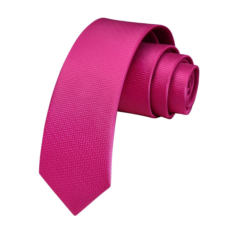 Solid 2.4' Skinny Formal Tie - A-HOT PINK