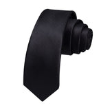 Solid 2.4' Skinny Formal Tie - BLACK