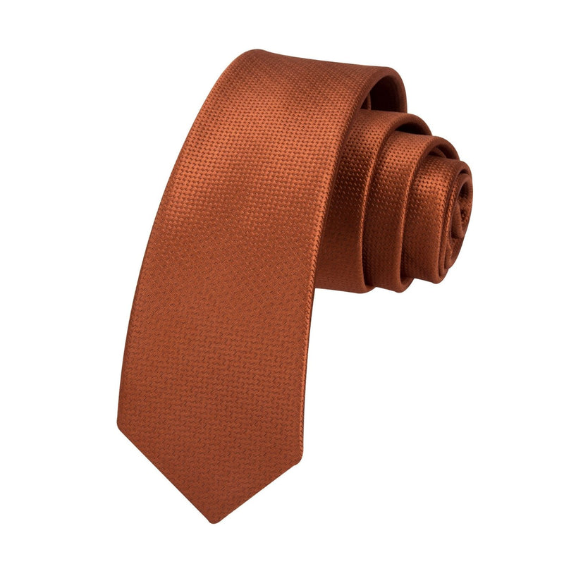 Solid 2.4' Skinny Formal Tie - BURNT ORANGE