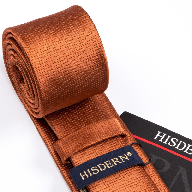 Solid 2.4' Skinny Formal Tie - BURNT ORANGE