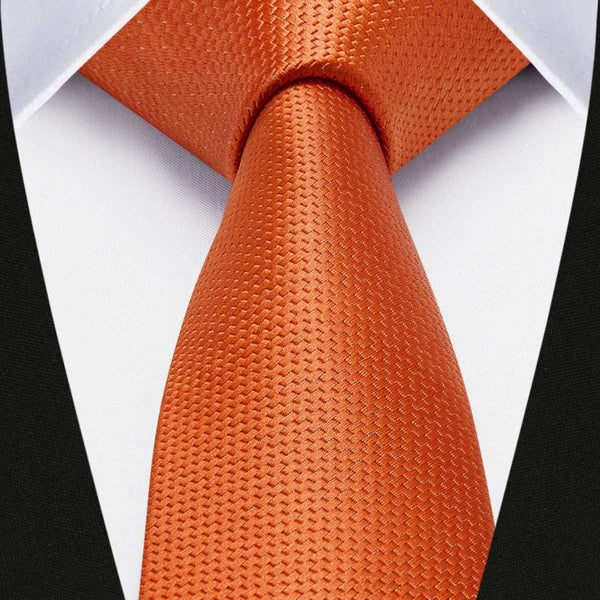 Solid 2.4' Skinny Formal Tie - ORANGE-02