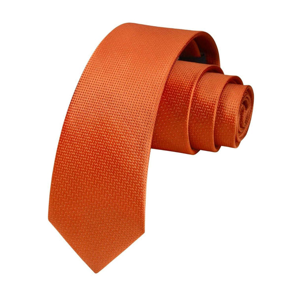 Solid 2.4' Skinny Formal Tie - ORANGE-02