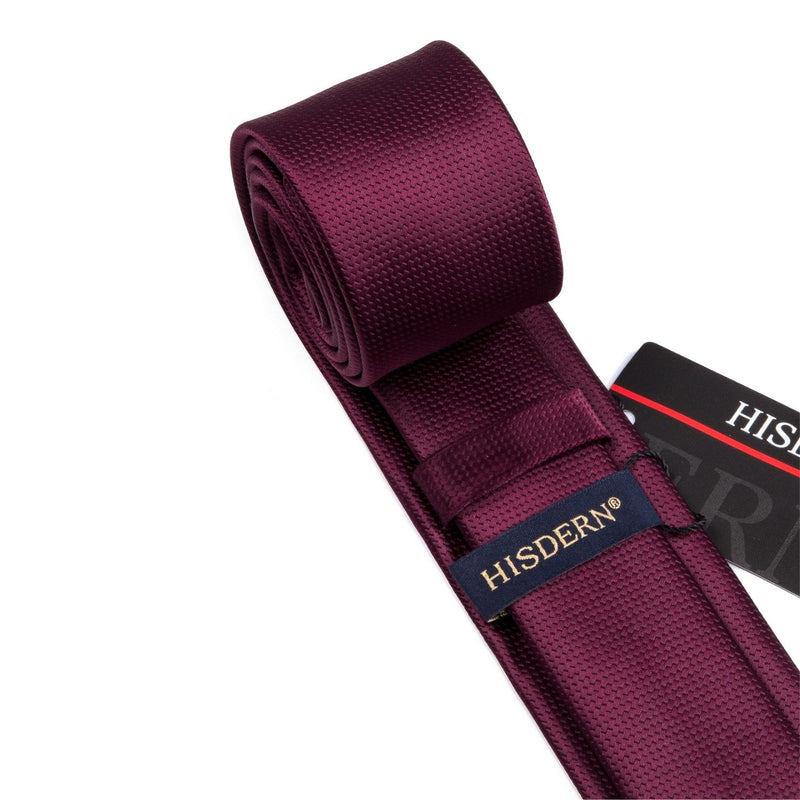 Solid 2.4' Skinny Formal Tie - BURGUNDY