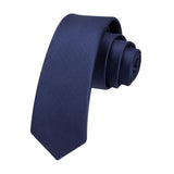 Solid 2.4' Skinny Formal Tie - NAVY BLUE