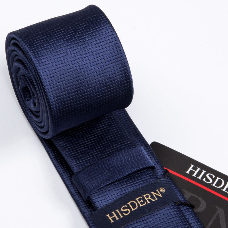 Solid 2.4' Skinny Formal Tie - NAVY BLUE