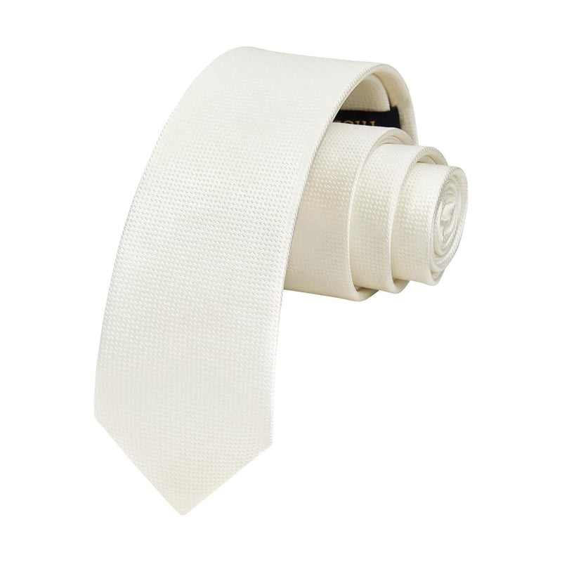 Solid 2.4' Skinny Formal Tie - WHITE