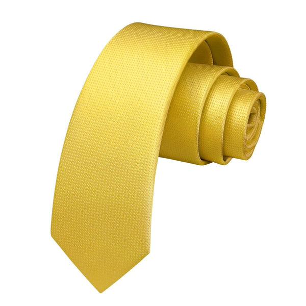 Solid 2.4' Skinny Formal Tie - B-YELLOW-01