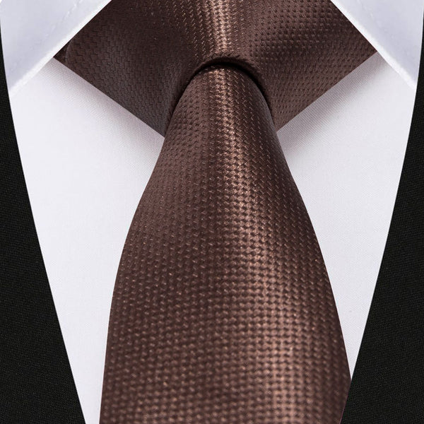 Solid 2.4' Skinny Formal Tie - BROWN