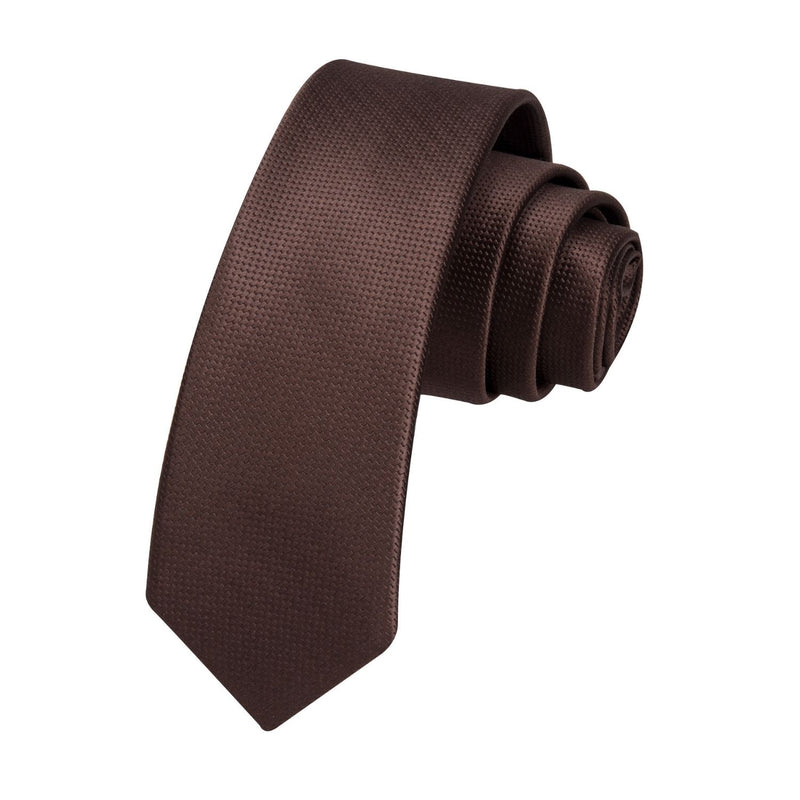 Solid 2.4' Skinny Formal Tie - BROWN