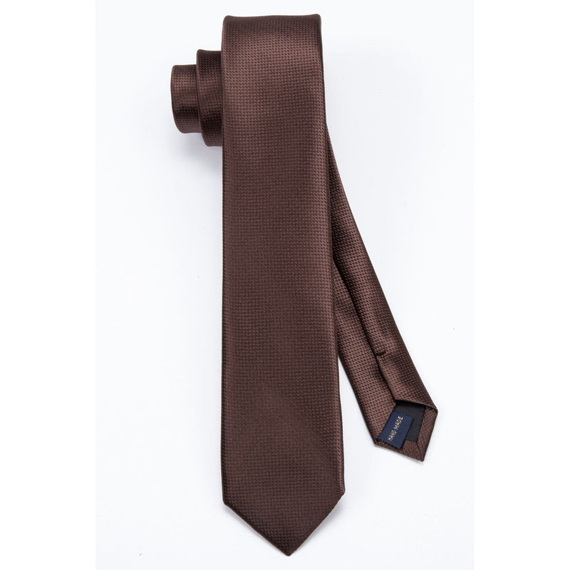 Solid 2.4' Skinny Formal Tie - BROWN