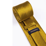 Men's Plaid Tie Handkerchief Set - C5-GOLD