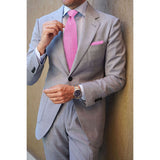 Men's Plaid Tie Handkerchief Set - A1-HOT PINK