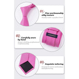 Men's Plaid Tie Handkerchief Set - A1-HOT PINK