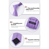 Men's Plaid Tie Handkerchief Set - A1-LAVENDER