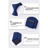 Men's Plaid Tie Handkerchief Set - C-05 BLUE 2