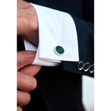 Hisdern Forest Green Houndstooth Wedding Tie Set with Cufflinks