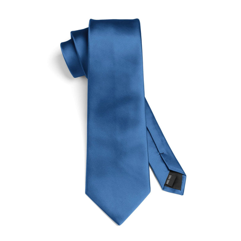 Solid Tie Handkerchief Set - BLUE ASHES