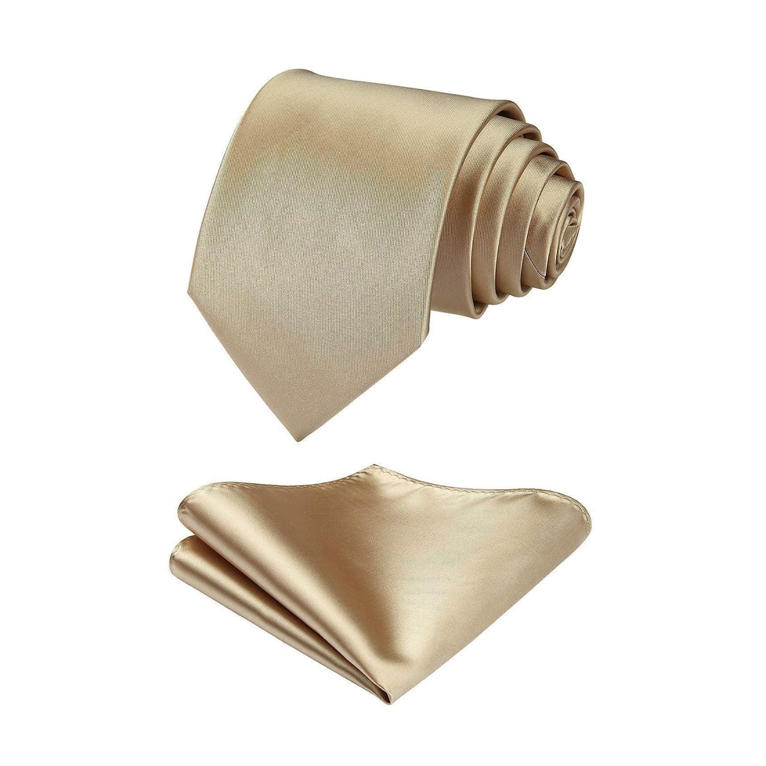 Solid  Ties Handkerchief Set - CHAMPAGNE