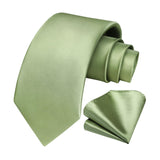 Solid Tie Handkerchief Set - Z2-SAGE GREEN