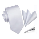 Solid Tie Handkerchief Clip - 09 WHITE