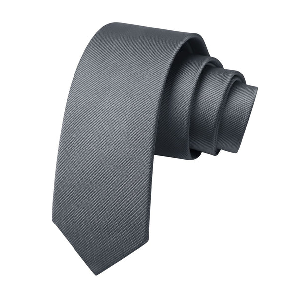 Solid 2.17 inch Skinny Formal Tie - 09-DARK GREY