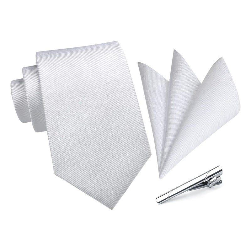 Solid Tie Handkerchief Clip - 10 WHITE