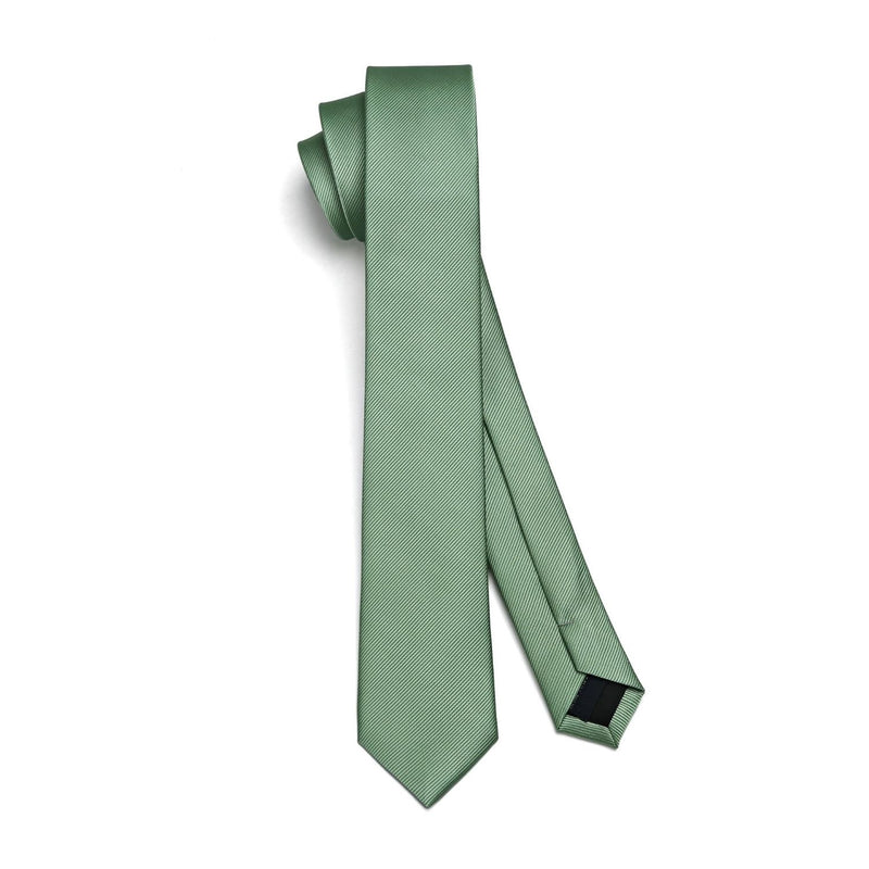 Solid 2.4' Skinny Formal Tie - C2-SAGE GREEN 2