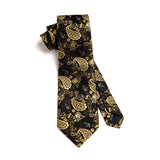 Paisley Tie Handkerchief Set - GOLD/BLACK