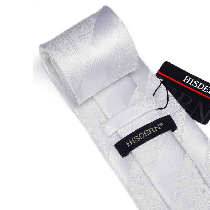 Stripe Tie Handkerchief Set - 02 WHITE