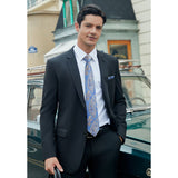 Hisdern Light Blue Purple Paisley Set For Groomsmen