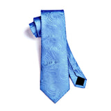 Paisley Tie Handkerchief Set - D6-LIGHT BLUE