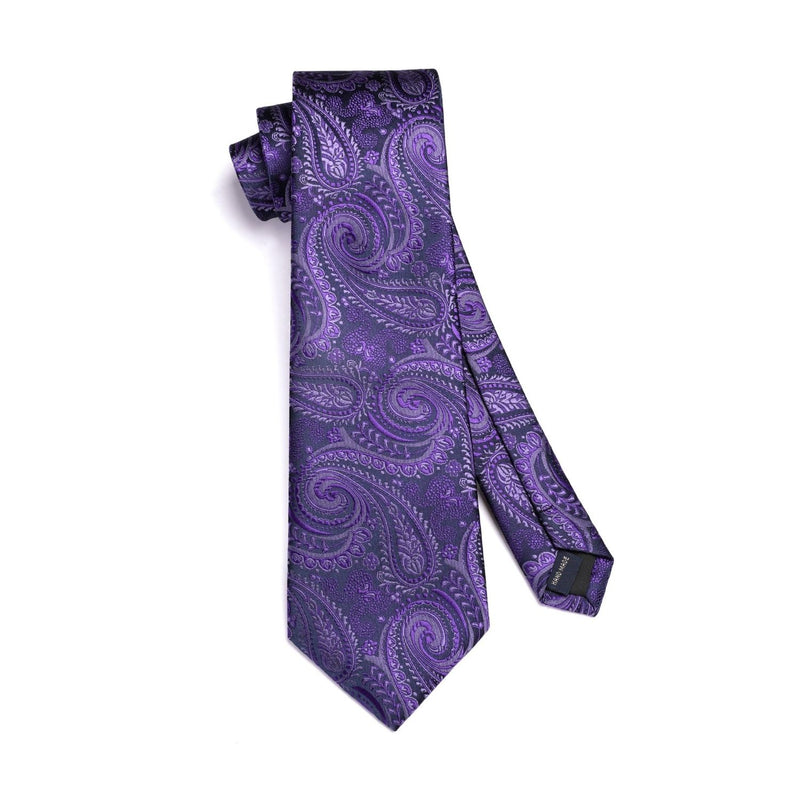 Floral Tie Handkerchief Set - E3-PURPLE