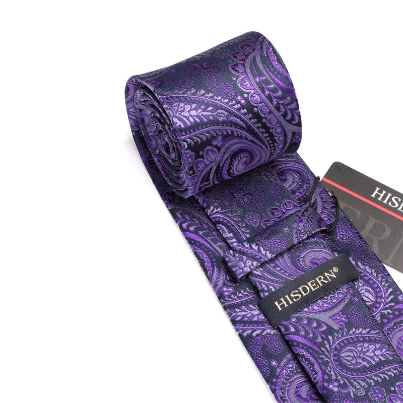 Floral Tie Handkerchief Set - E3-PURPLE