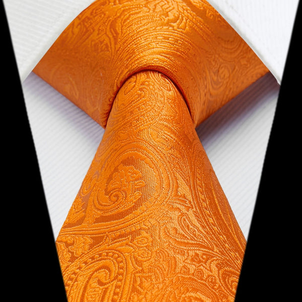 Paisley Tie Handkerchief Set - 01A-ORANGE 2