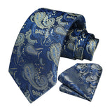 Paisley Tie Handkerchief Set - A5-BLUE/YELLOW