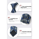 Paisley Tie Handkerchief Set - A5-BLUE/YELLOW