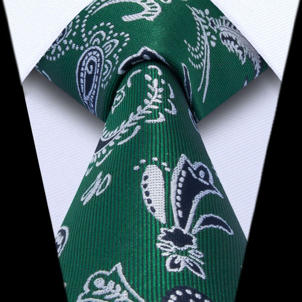 Paisley Tie Handkerchief Set - D1-GREEN6