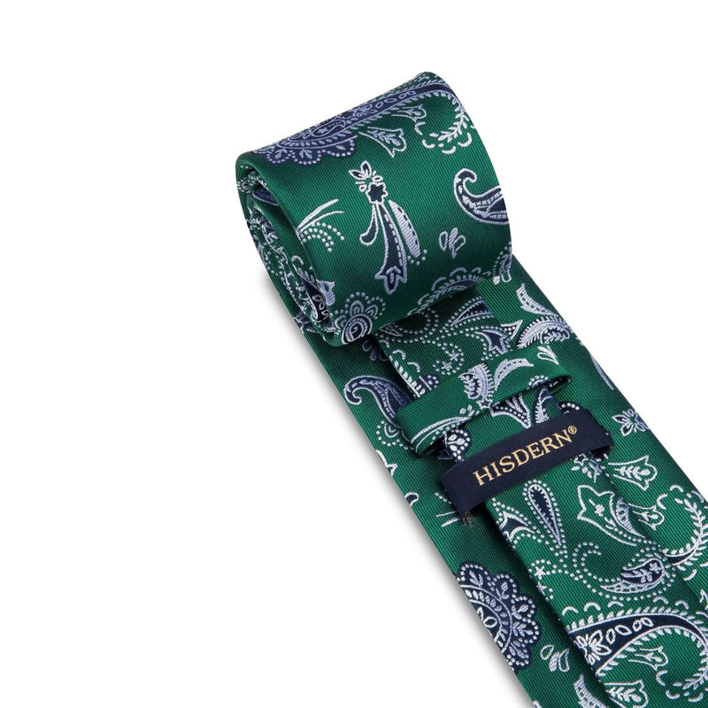 Paisley Tie Handkerchief Set - D1-GREEN6