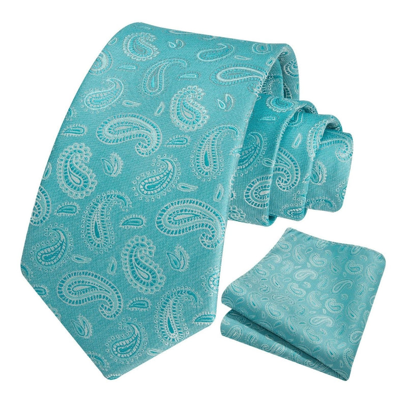 Floral Tie Handkerchief Set - F3-BLUE