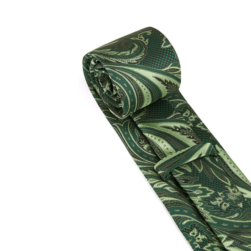 Paisley Tie Handkerchief Set - D1-GREEN8