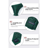 Paisley Tie Handkerchief Set - A12-DARK GREEN