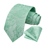 Paisley Tie Handkerchief Set - A13-SAGE GREEN