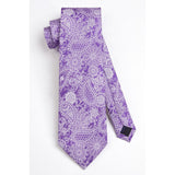 Paisley Tie Handkerchief Set - 04-PURPLE1